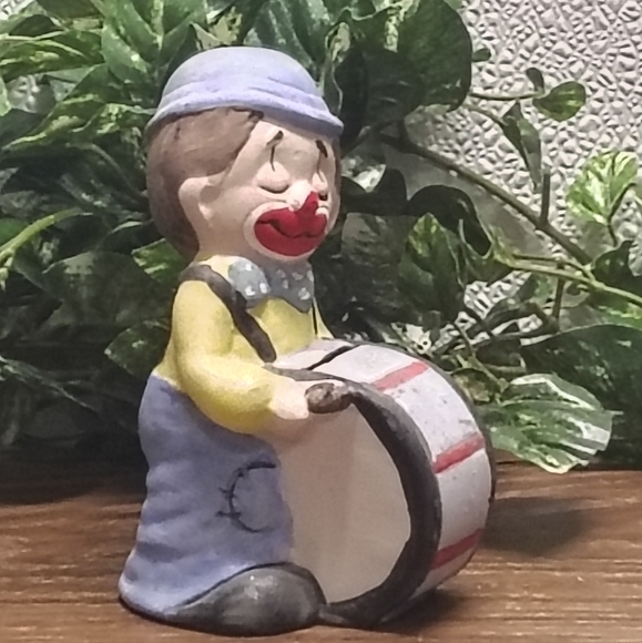 Drummer Clown Penny Bank 5 1/2" x 4" - Picture 1 of 9